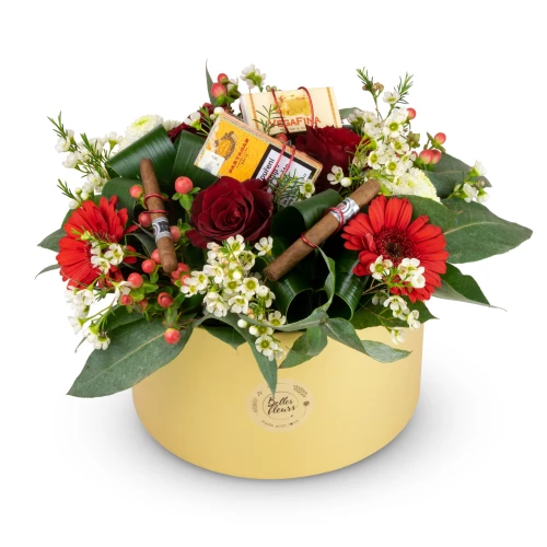 Květinový box s doutníky zlatý